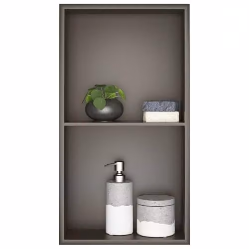 sunrik Nicchia Doccia Incasso Grey 30x60x10 Cm, Doppio Strato, Acciaio Inox