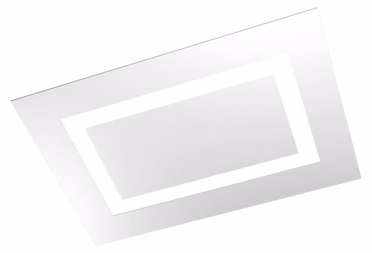 Plafoniera Moderna Rettangolare Carpet Metallo Bianco 4 Luci 2G11 70X47Cm