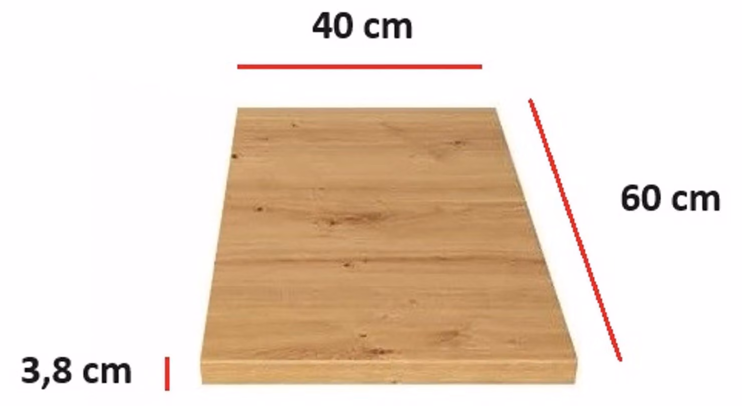 Piano di lavoro da cucina 40 cm, 38 mm, angolo cottura, blocco cucina in rovere Artisan EKO STILO