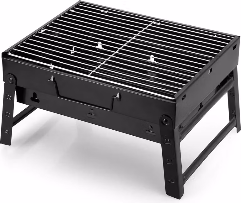 Griglia a carbone, griglia per barbecue pieghevole e portatile, leggera, ideale per affumicare, da utilizzare come piccola griglia da tavolo all'aperto per campeggio, picnic e giardino