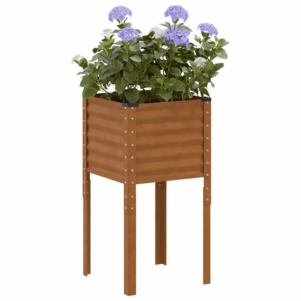Fioriera da giardino vidaXL in acciaio corten marrone L/P/H: 45 x 45 x 88 cm