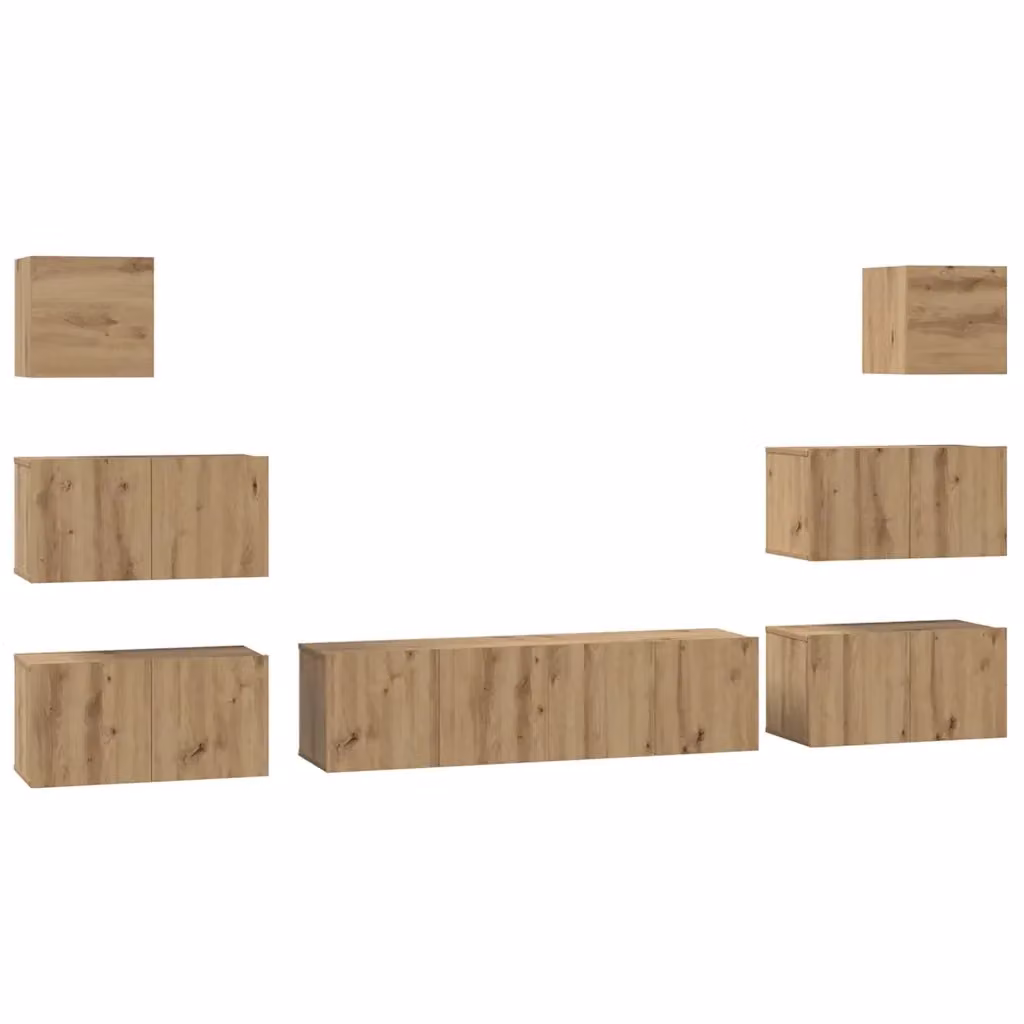 Set mobile TV moderno vidaXL in legno color rovere marrone per soggiorno – 2