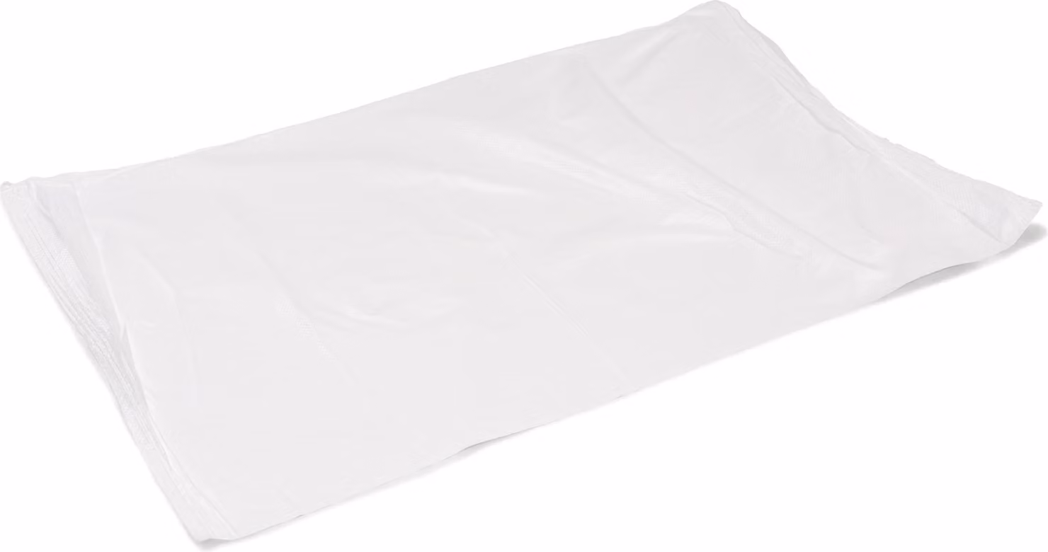 Sacco 65x105cm bianco, per 50kg, cereali, 100 pezzi