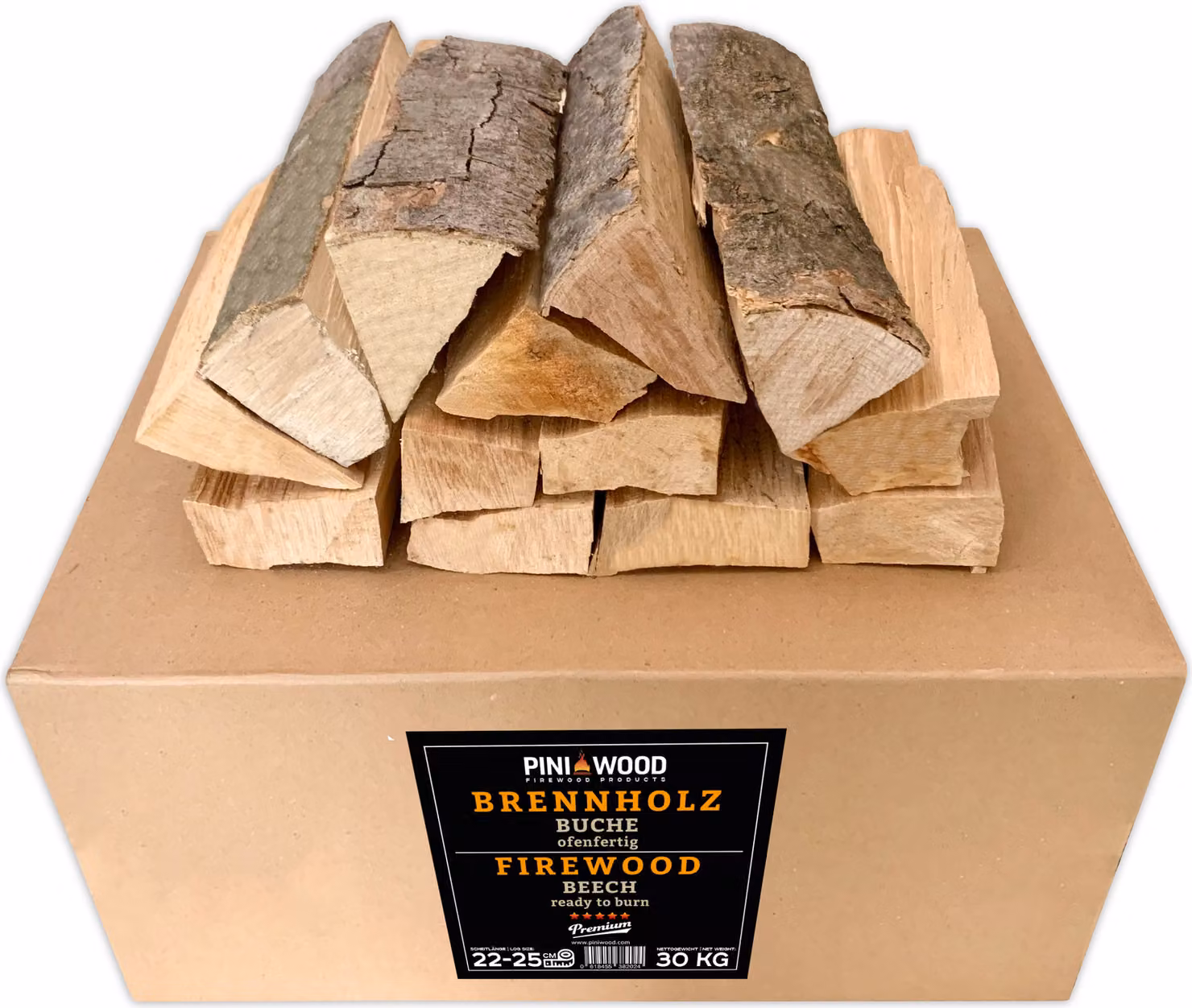 PINI 30 kg legna da ardere pronta per il forno faggio 25 cm per caminetto barbecue focolare pizza forno affumicatore