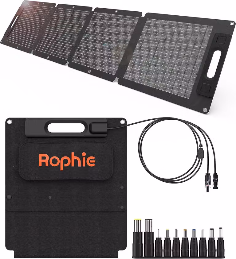 Pannello solare da 100 W, pieghevole, monocristallino, con uscita MC-4, ideale per centraline di alimentazione, peso: 3,3 kg, ultraleggero, dotato di supporto regolabile. Pannello solare IPX67, adatto per l'uso con telecamere