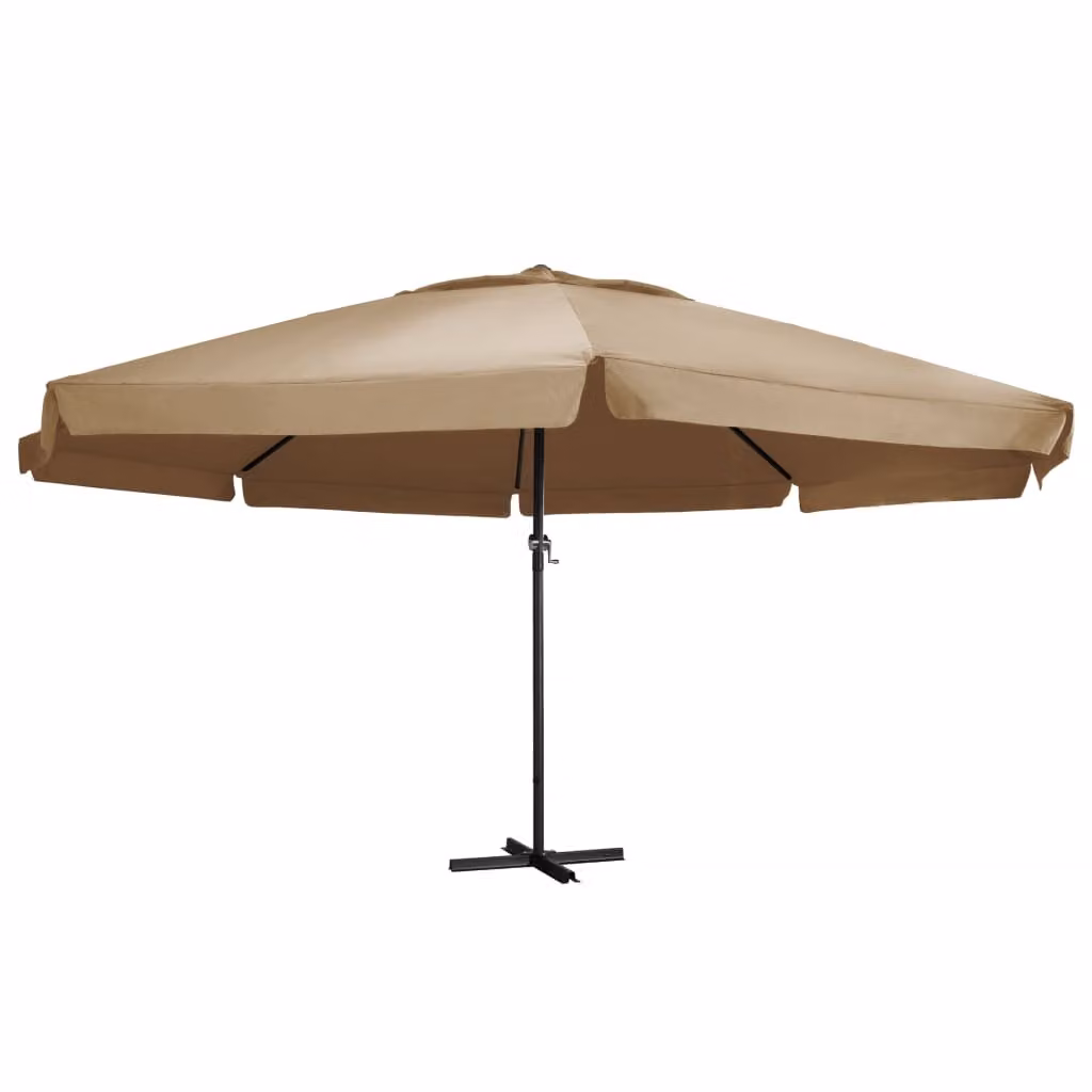 Ombrellone con palo in alluminio 600 cm Taupe