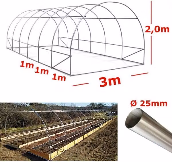 Struttura Serra Easy 3x9m tunnel ad archi