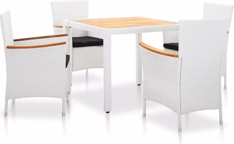 Maison Exclusive - Set da giardino completo per 5 persone, in rattan sintetico bianco