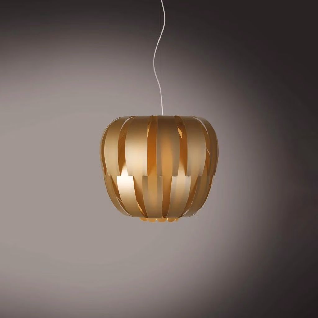 Lampada a sospensione moderna Queen Polilux Linea Zero in oro e metallo cromo con 1 luce E27 – 2