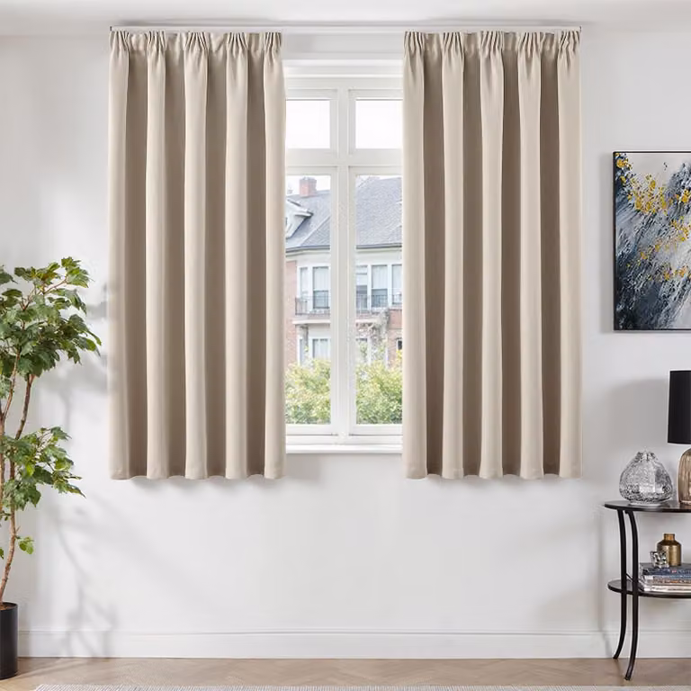 Tende oscuranti opache, set di 2, 175 x 140 cm, color beige