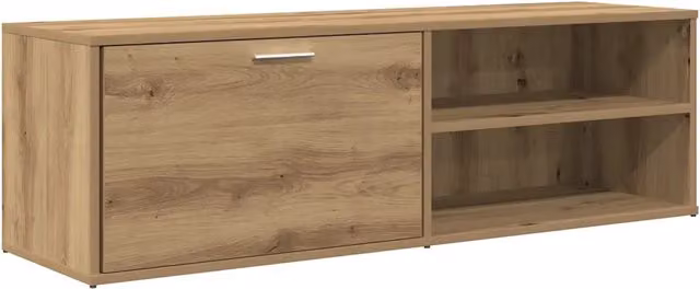 Mobile porta TV moderno con ampio spazio contenitivo 120 x 34 x 37 cm realizzato in legno di rovere composito finitura artigianale 02_0050699