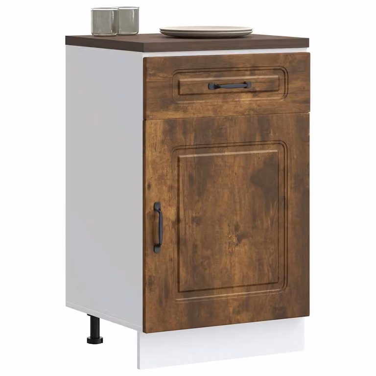 Base da cucina moderna vidaXL Kalmar in legno marrone con ante a battente L/P/H: 81,5 x 46,0 x 50,0 cm