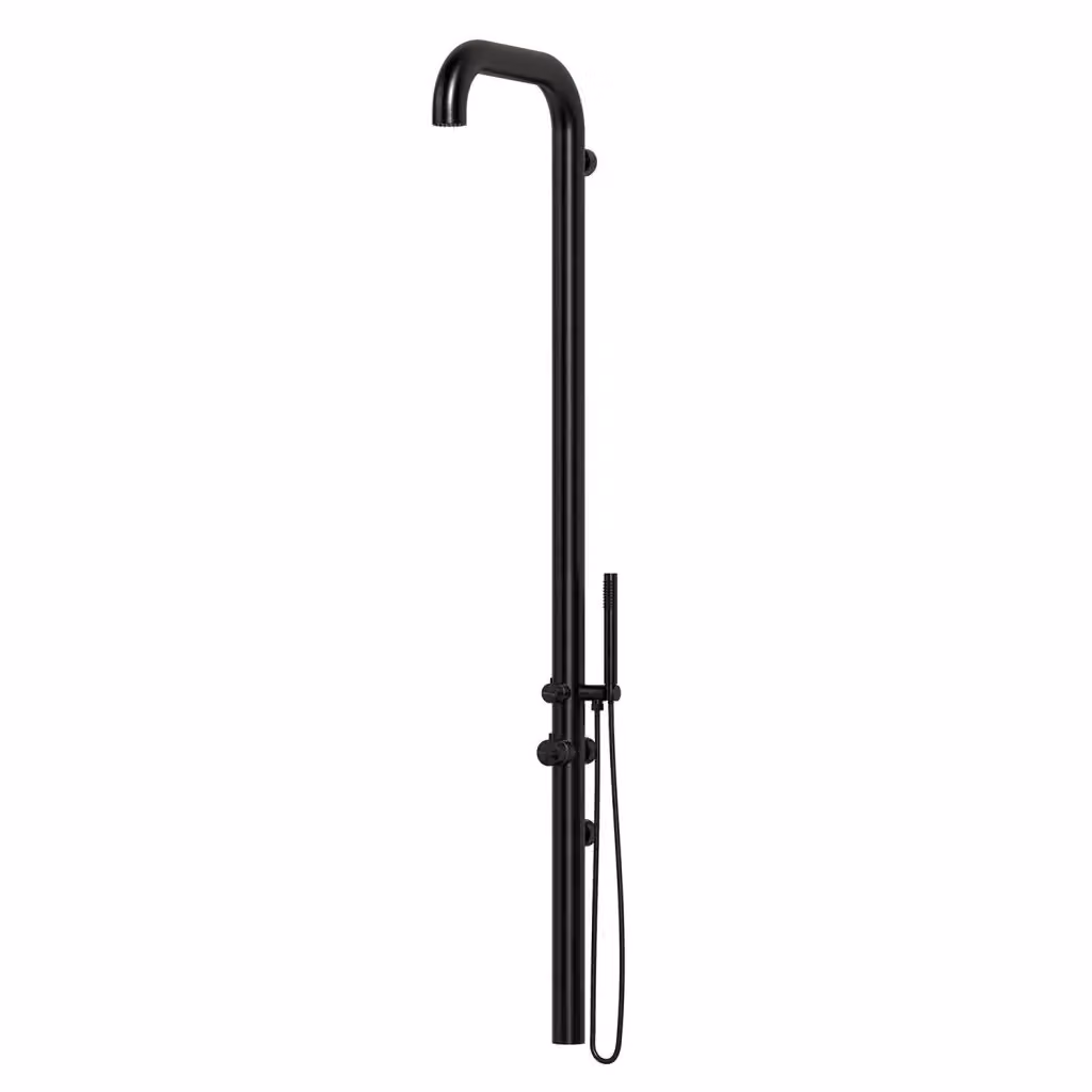 SINED Doccia a Parete con Colonna Rigida e Termostato in Acciaio Inox 316L, Colore Nero Opaco – 2