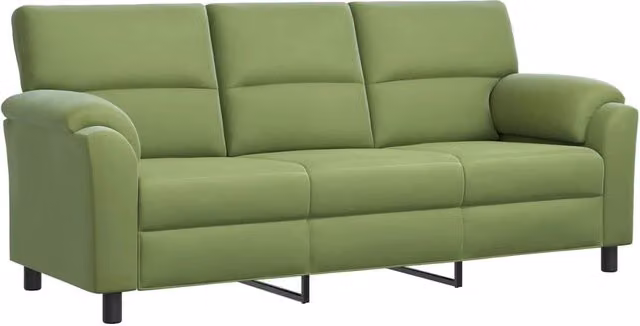 Divano moderno in velluto verde vidaXL con struttura in metallo L: 214 cm, P: 85 cm, H: 93 cm – 1