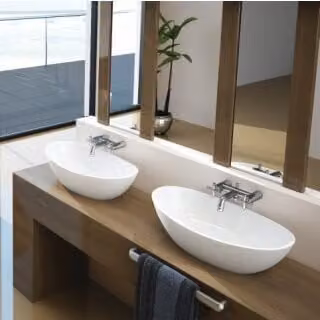 Lavabo Hoesch Namur 70x40cm, bianco opaco, senza troppopieno