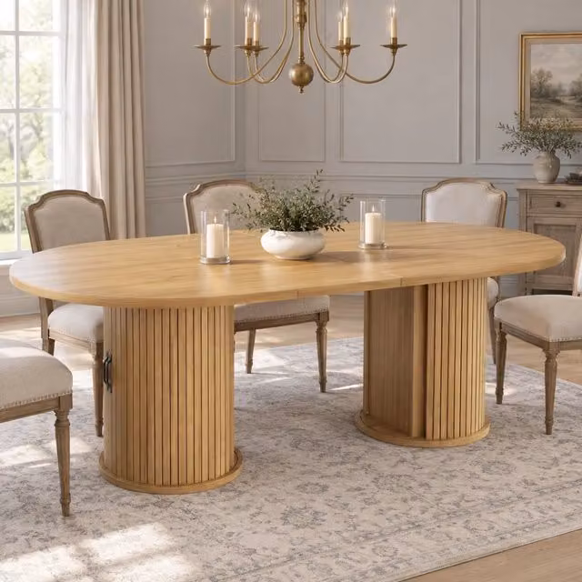 Tavolo da pranzo estensibile 150-190 cm in MDF naturale con vano nascosto