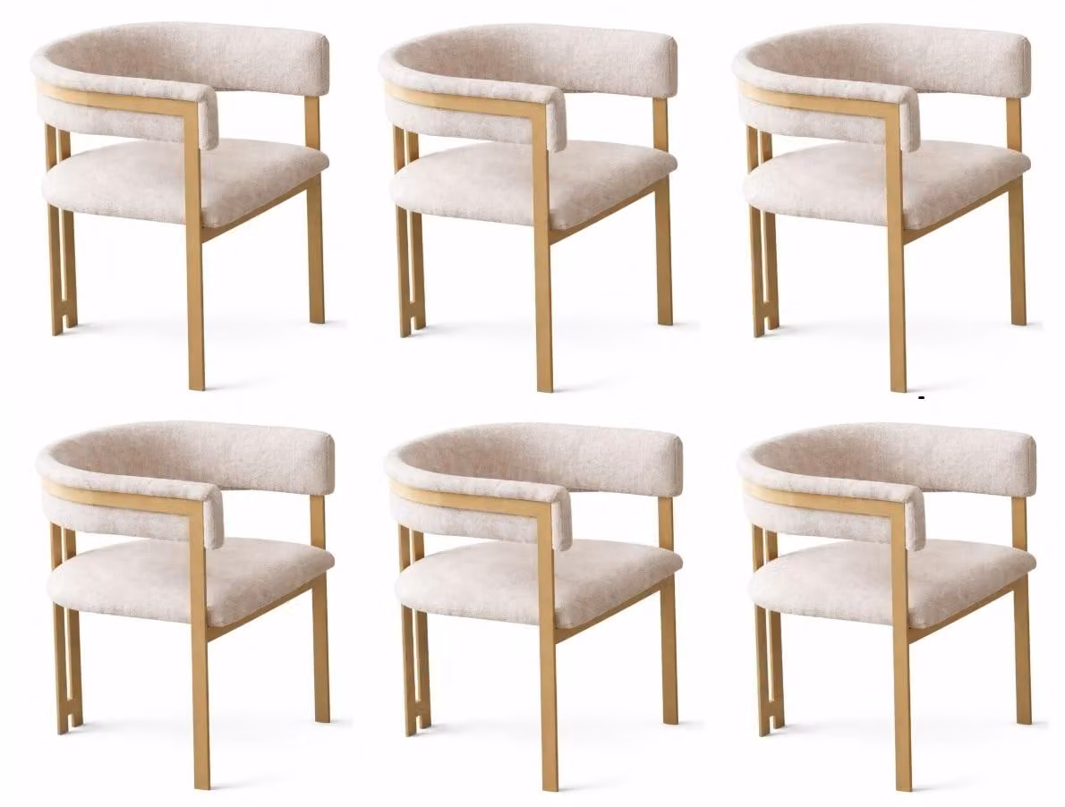 Sedia da pranzo color beige Set di sedie Sedia imbottita Mobili da sala da pranzo