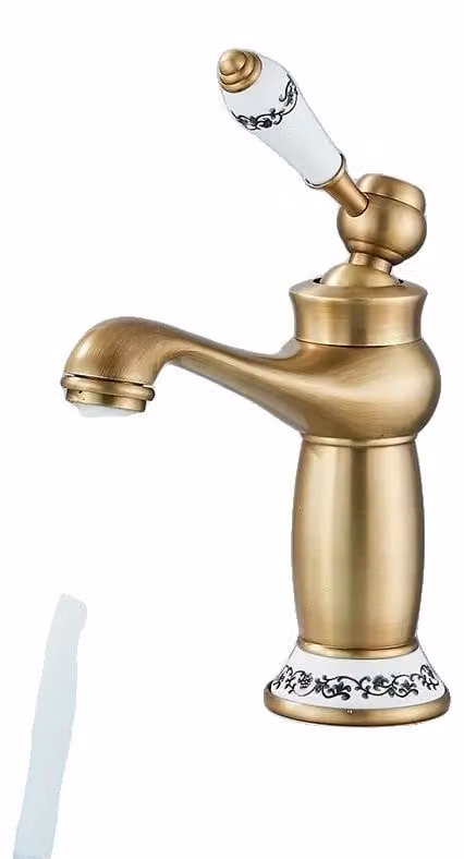 Miscelatore per lavabo, monocomando, montaggio a incasso, ottone anticato