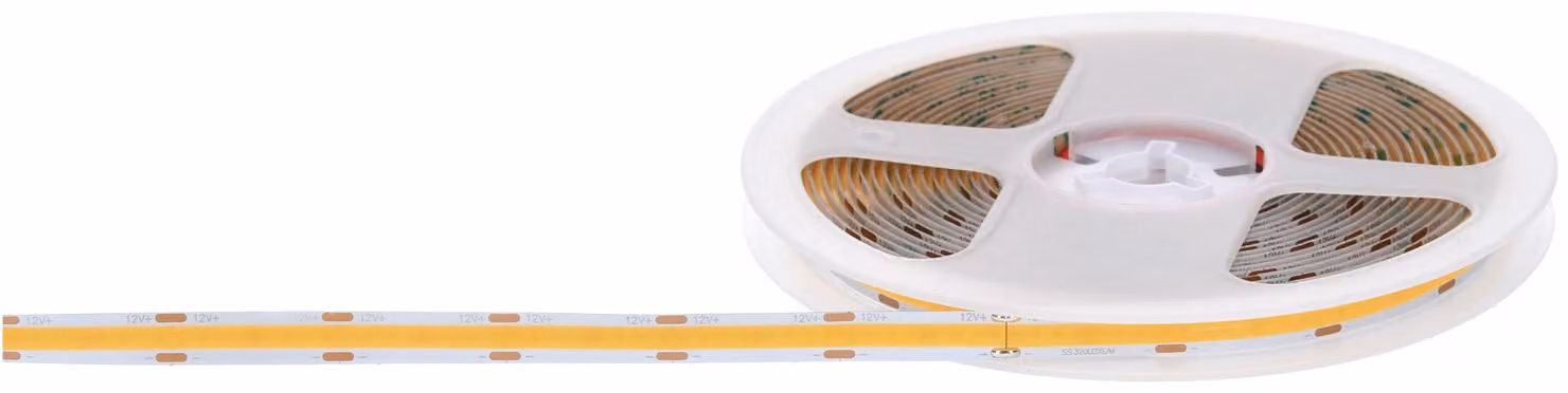 Striscia LED Prescot, tecnologia COB, 12V, 320 LED al metro, 8W al metro, luce bianca neutra