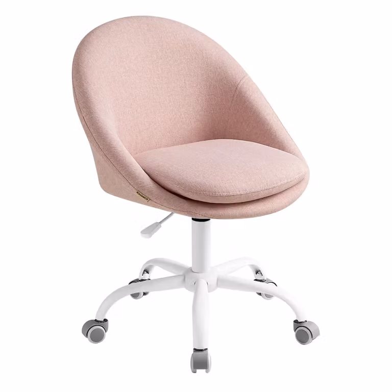 Sedia da Studio in Casa Grigio, Rosa Gelatina / Tessuto di Cotone-lino