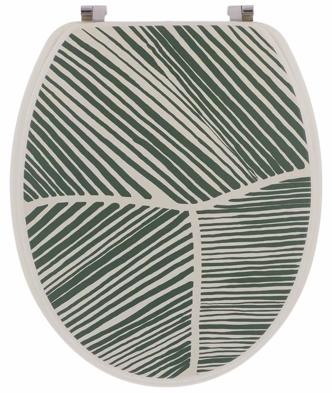 TENDANCE | Sedile WC - Copriwater - bianco - verde - Sedile per WC - Bagno - Pratico - Motivo a foglie - Decorativo