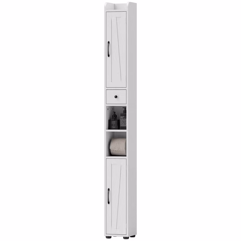 Colonna bagno Xylo con 2 ante e ripiani regolabili Bianco L/P/H: 20 x 20 x 185 cm – 2