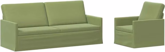 Set di 2 divani moderni vidaXL in velluto verde per soggiorno o ufficio in casa