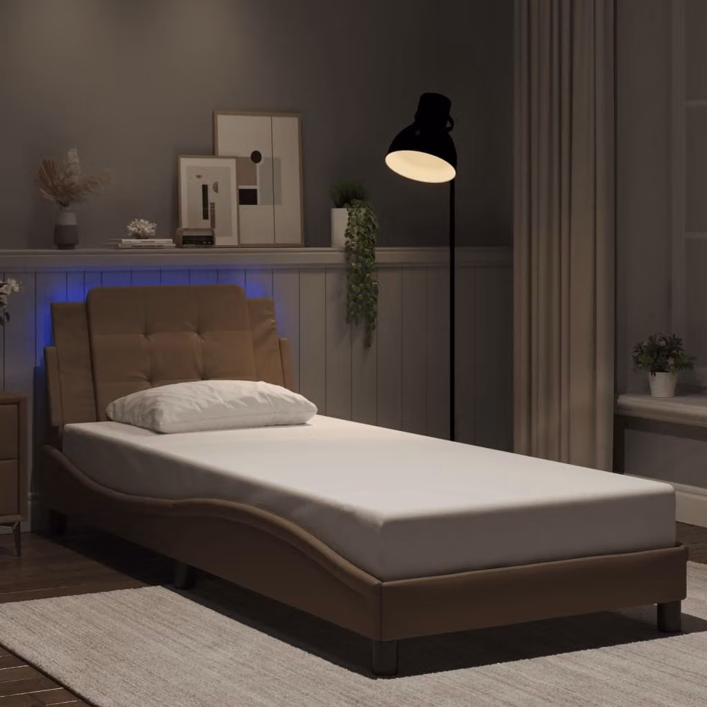 vidaXL Giroletto Zadar con LED e porta USB, Colore Marrone, L/P: 100 x 200 cm