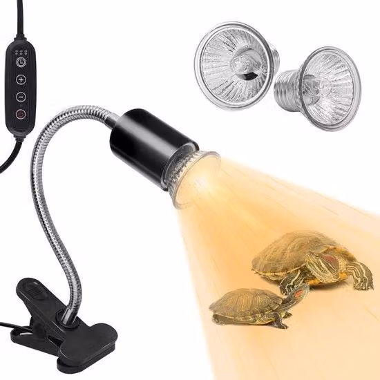 Lampada UV per rettili con timer - Lampade a doppia testa per terrari