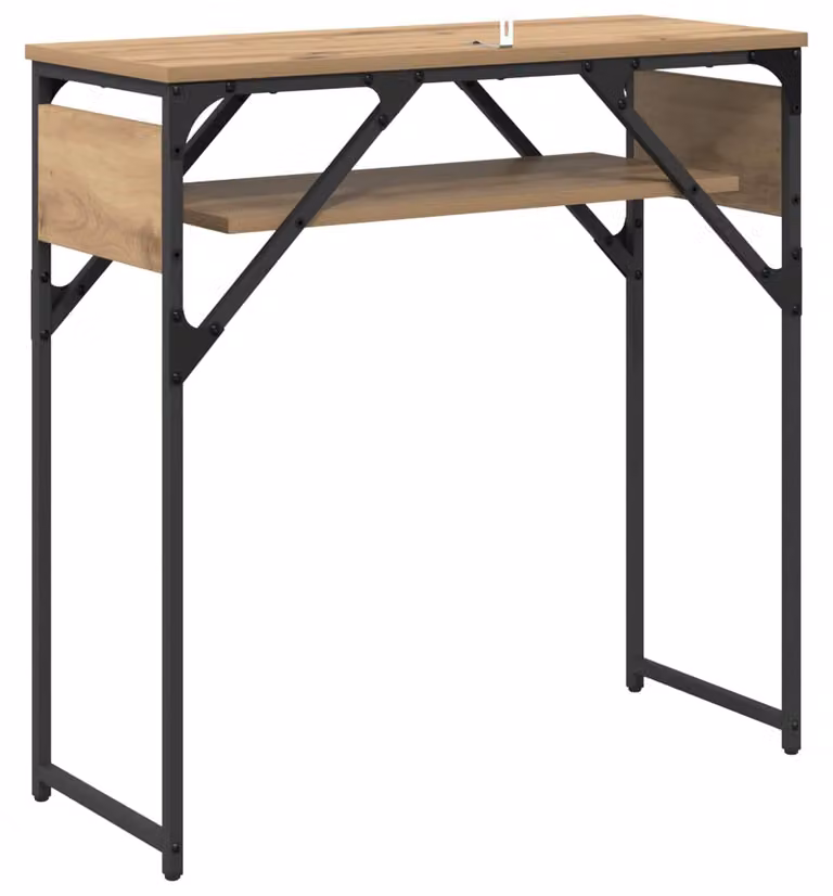 TavoloConsolle Rovere artigianale 75x30x75cm Legno multistrato