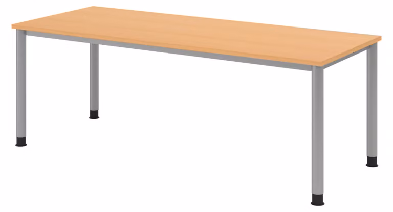 Scrivania bümö Serie H - Struttura: argento, finitura: faggio, dimensioni: 200 x 80 cm
