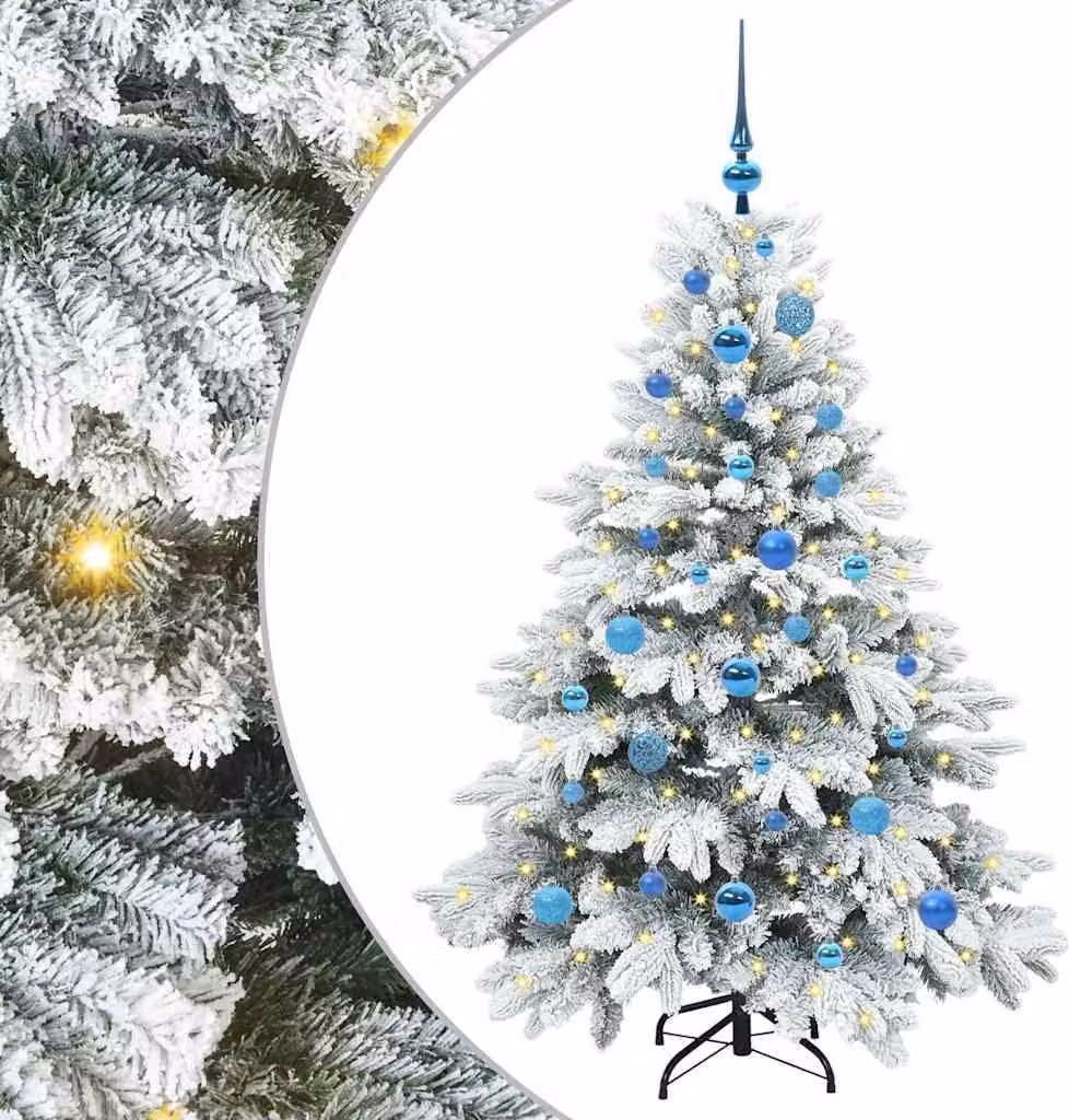 Albero di Natale artificiale con 150 LED Bianco 150 cm PE e PVC