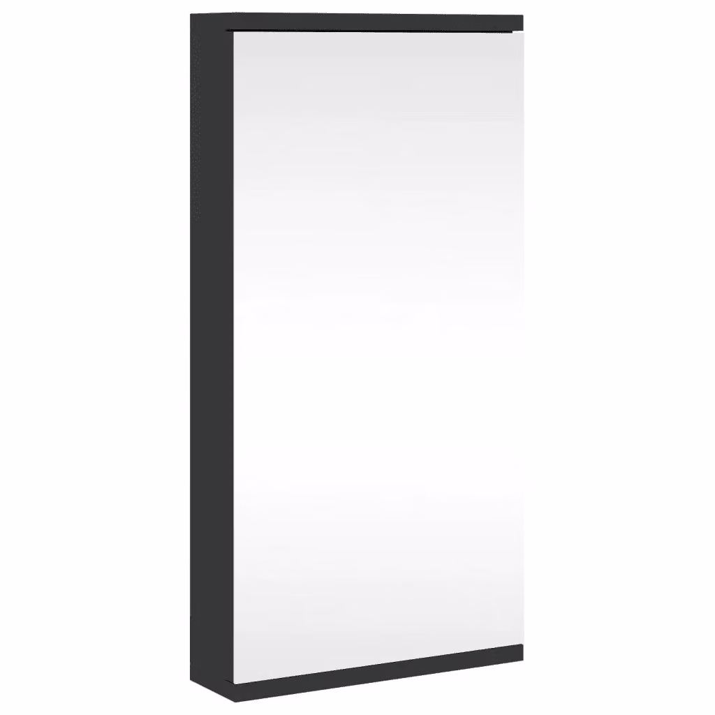 Armadietto Angolare da Bagno Design Mania con Specchio e Ripiani Interni, Nero Opaco, L/P/H: 30 x 24 x 60 cm – 2