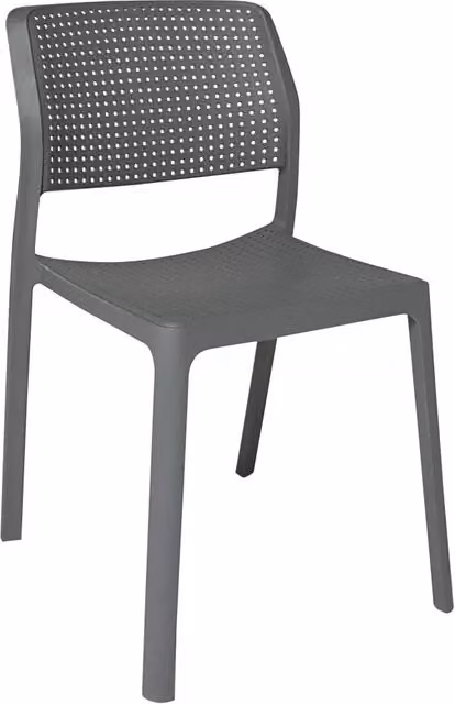 Set di 2 sedie moderne in polipropilene colore antracite opaco Mobili 2G H: 84 cm x L: 47 cm x P: 54 cm