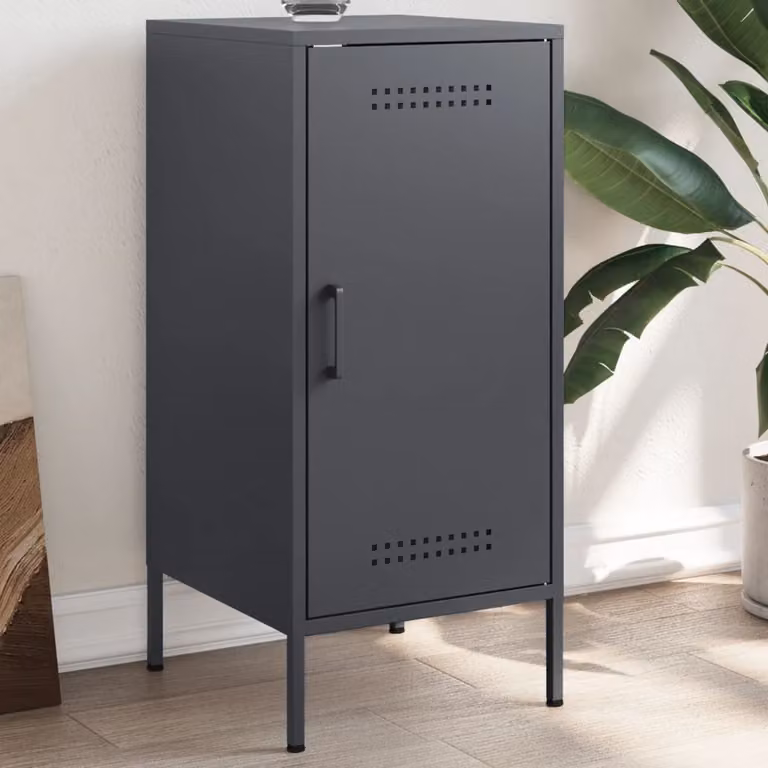 Credenza in metallo vidaXL stile industrial colore antracite L/P/H: 36 x 39 x 79 cm