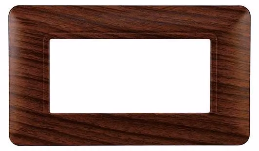Placca compatibile Bticino Matix 4 moduli plastica colore radica