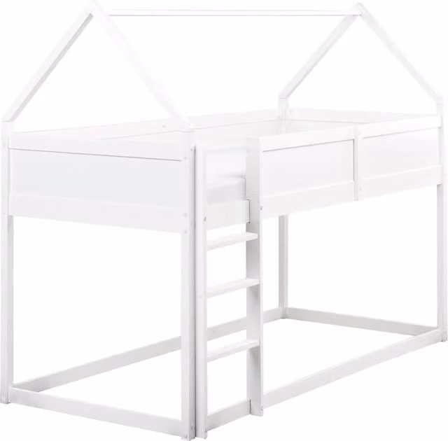 Letto a mezza altezza con rete a doghe 90 x 200 cm Struttura per bambini in legno di pino bianco