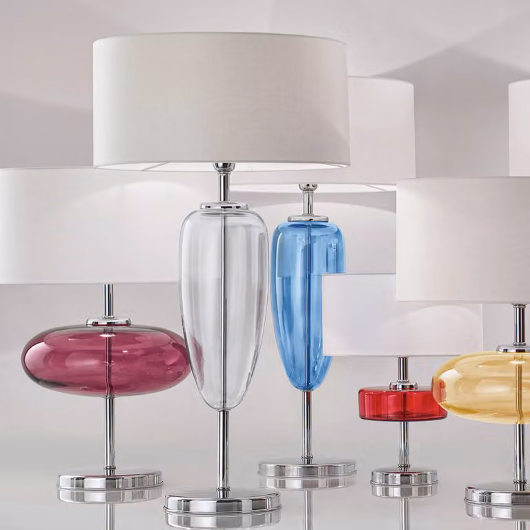 AILATI Lampada da tavolo Show Ogiva, Bianco / Opale, Soggiorno / Sala da pranzo, Vetro, Design, Lampada da tavolo