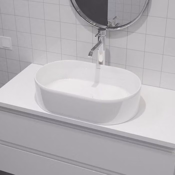 OLTENS - Lavabo da appoggio ovale, dimensioni 55 x 34 cm