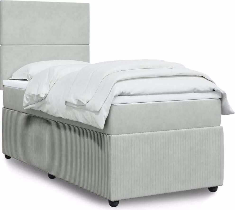 Maison Exclusive - Giroletto a Molle con Materasso Grigio Chiaro 100x200cm Velluto