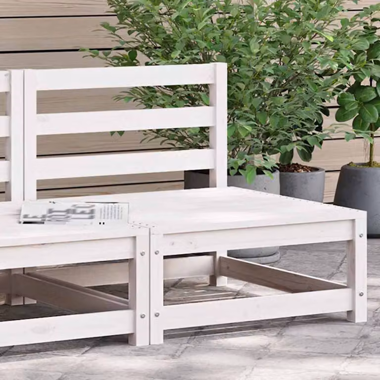 Divano da giardino vidaXL in legno di pino massello bianco senza braccioli L 70 cm, P 70 cm, H 67 cm