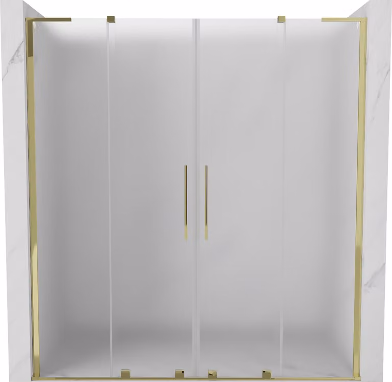 Mexen Velar L Duo porta doccia scorrevole 200 cm, satinato, dorato - 871-200-003-32-50