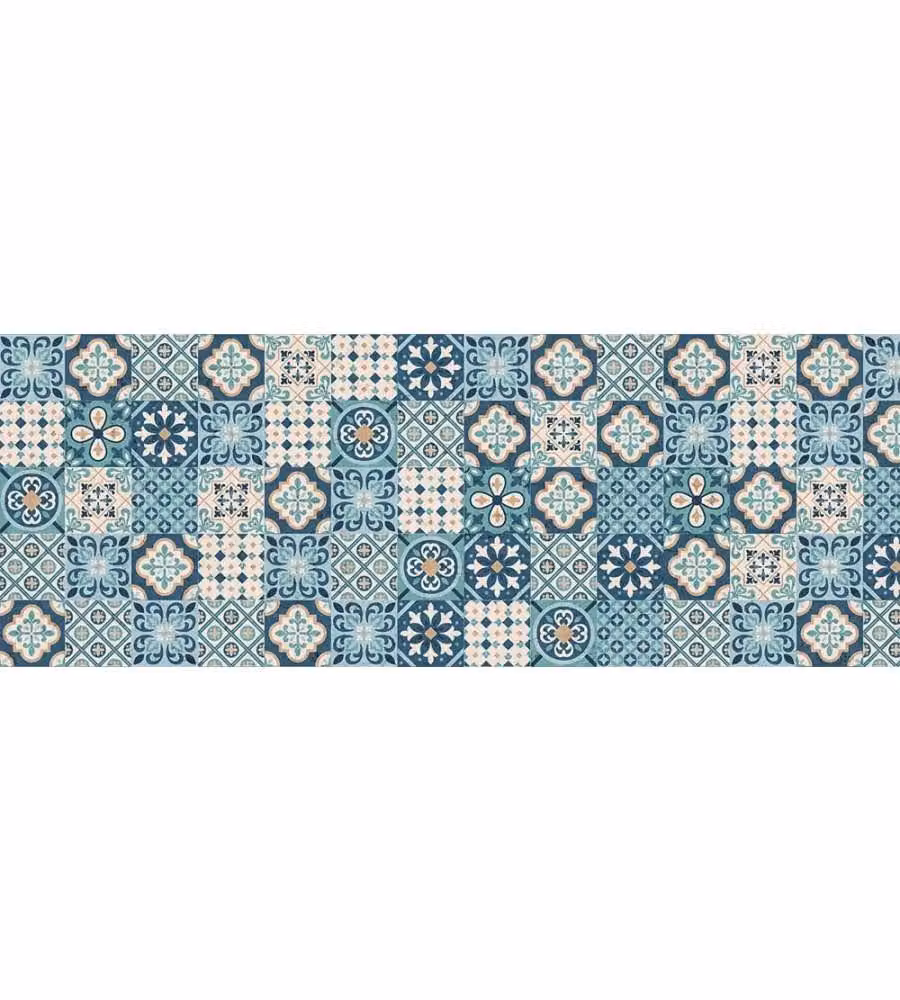 Plastica adesiva blu effetto piastrelle 200x45 cm per interni