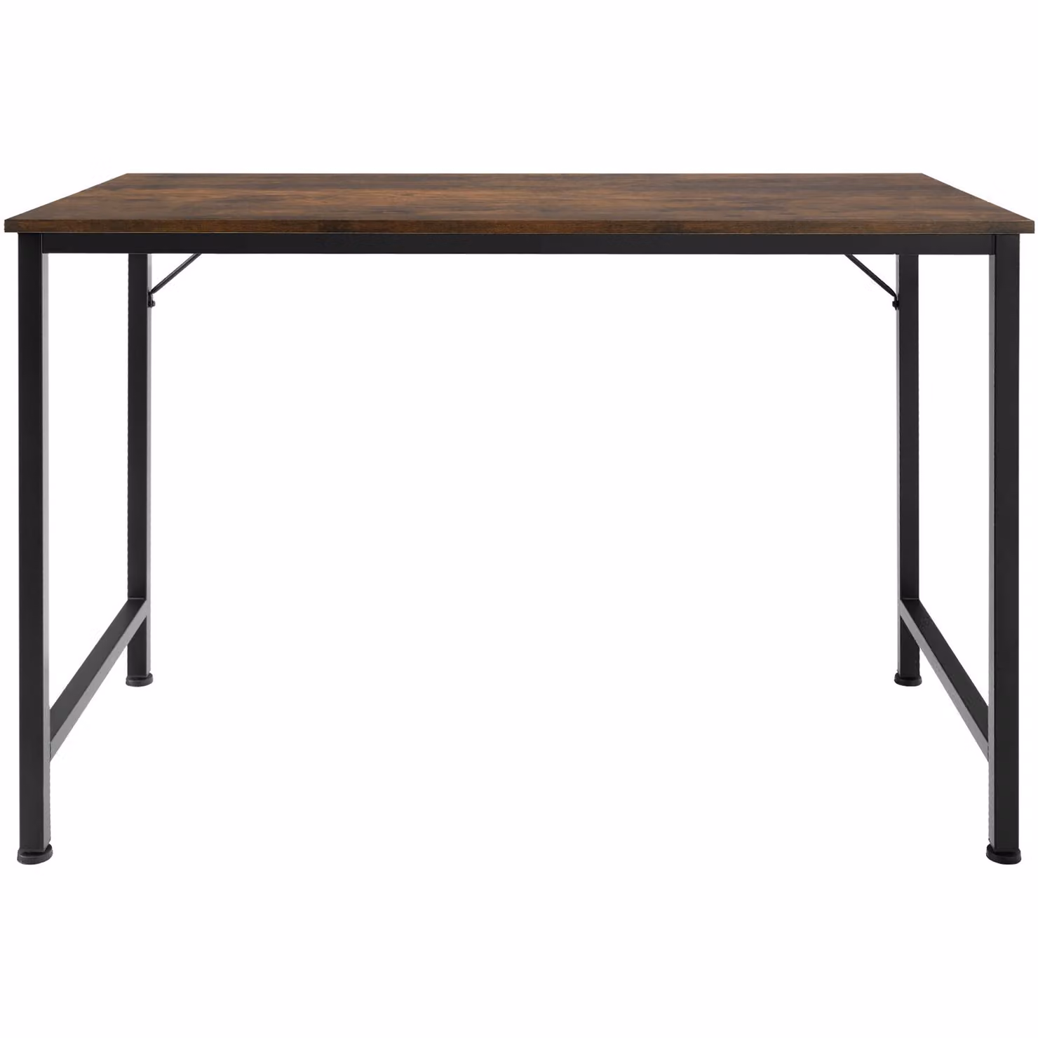 Scrivania Tectake in stile industriale con piano in legno marrone e struttura in metallo, L: 120 cm, P: 60 cm, H: 75,5 cm – 3