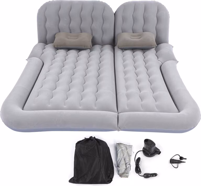 2 -IN -1 Materasso gonfiabile multifunzionale da viaggio fiocchi di PVC morbido cuscino per dormire in auto -Suvgray