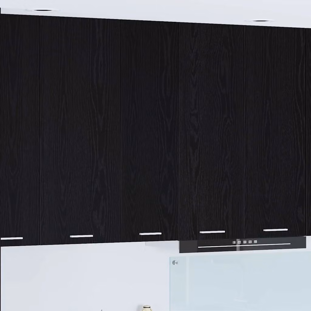 vidaXL Armadio pensile da cucina moderno in nero con ante a battente L: 30 cm, P: 31 cm, H: 100 cm