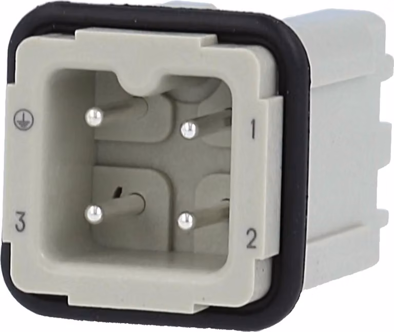 HARTING Han 3A inserto maschio (M) connettore Quick-Lock, 3 poli+PE 230V/400V, 10A - 1 pezzo