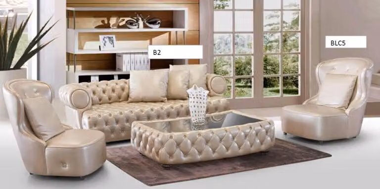 Designer Couch Polster Garnitur Set 3+1+1 Sitzer Chesterfield Sofas Komplett B2