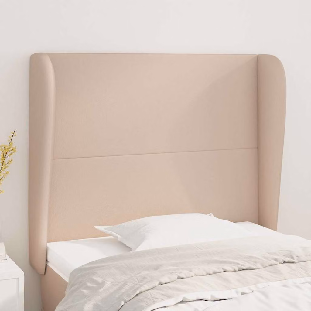 Testiera ad orecchio vidaXL in similpelle color cappuccino, L: 83 cm, P: 23 cm, H: 118-128 cm