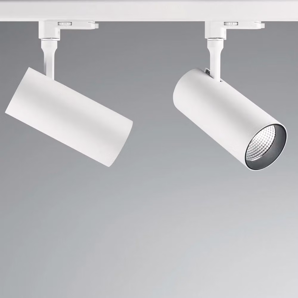 Proiettore Cilindrico Smile IDEAL LUX in Alluminio Bianco con LED da 20W, Luce Calda 3000K per Binario – 2